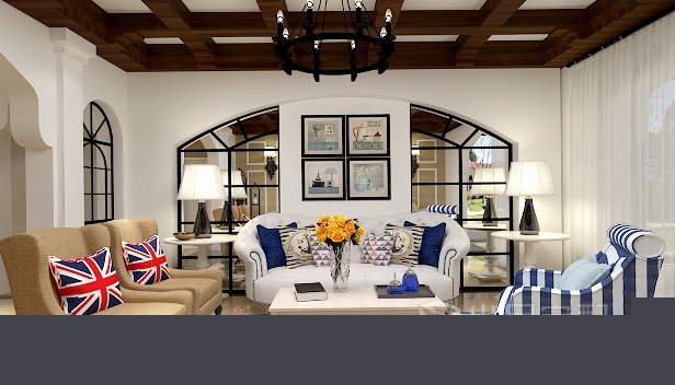 150㎡/三室兩廳兩衛(wèi)/地中海